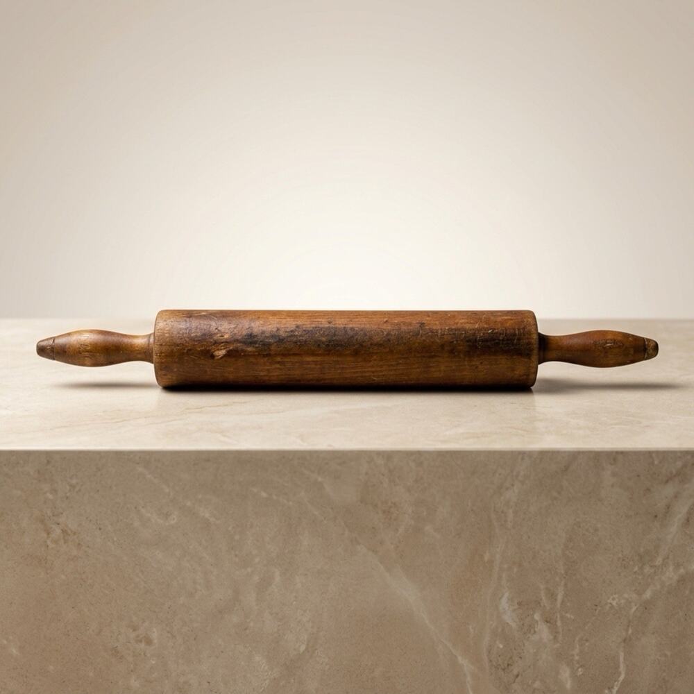 Vintage 1970s Wooden Dough Baking Rolling Pin 18” Long Barrel 2.5" Diameter